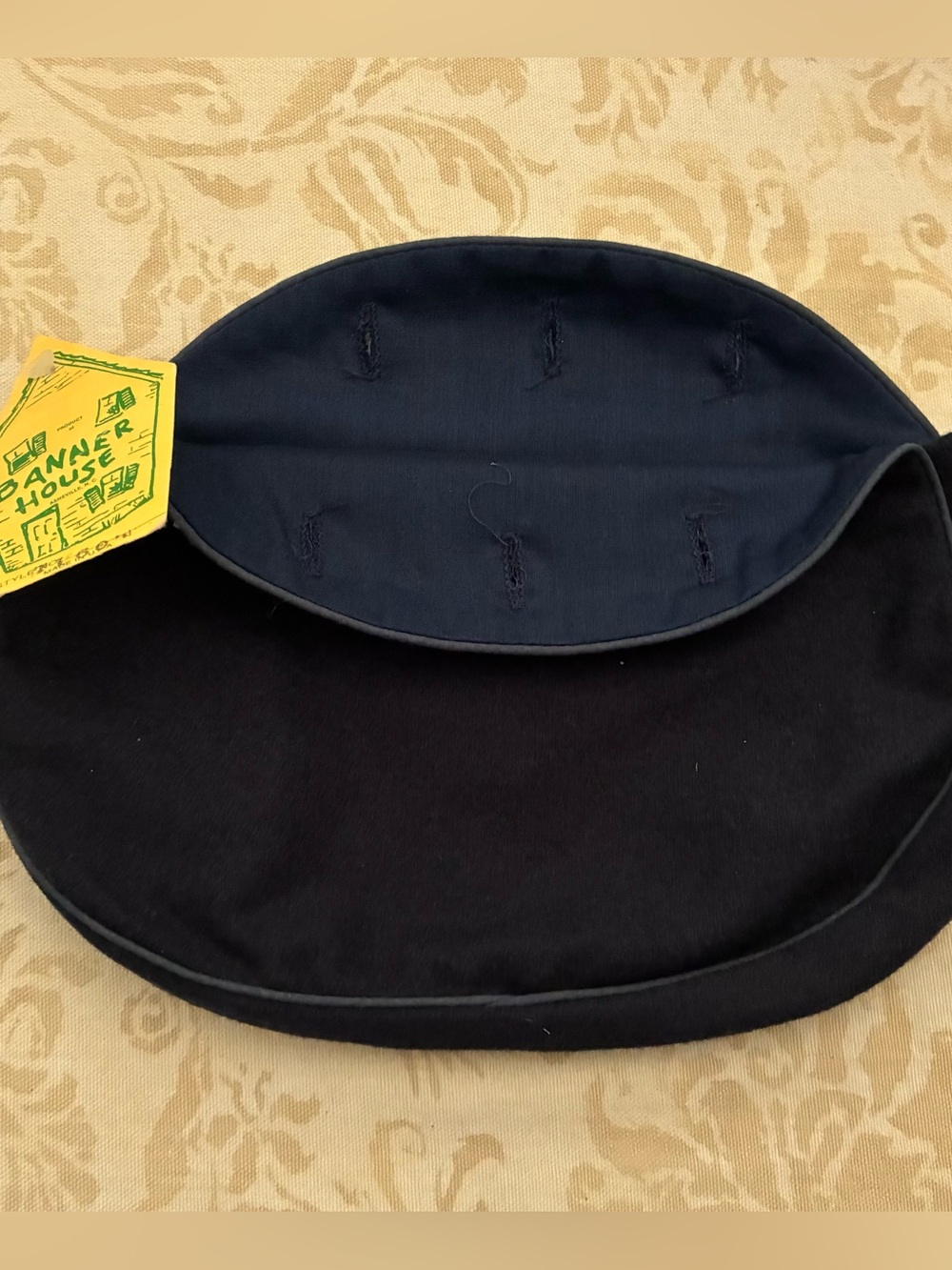 NEW Bermuda Bag Cover 3 Button Style Navy Blue with Navy Piping Wool Vintage